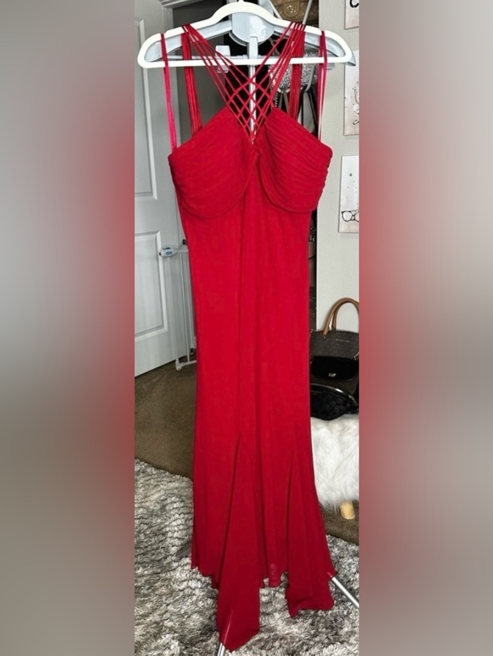 Red Strappy Dress | Flowy Night Out / Date Night Dress